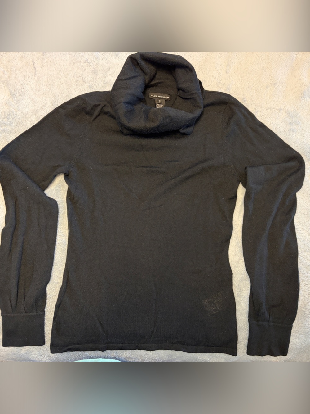 Club Monaco Vintage Y2K Women’s Black Wool Blend Turtleneck Sweater